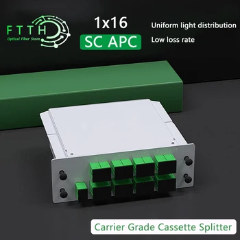 1x16 SC APC Splitter Кассетная коробка SC Волоконно-оптический разветвитель Оптический соединитель SC кассетного типа 1X16 оптический разветвитель