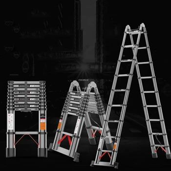 Современные портативные табуретки для дома Алюминиевая телескопическая лестница Многофункциональная инженерная лестница Подъемная Складная лестница с крюком
