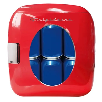 Портативный ретро-холодильник Frigidaire емкостью 12 банок, мини-холодильник, холодильник для ухода за кожей, красный