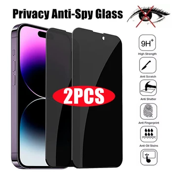 2 шт. Защитная пленка для экрана конфиденциальности для iPhone 14 11 12 13 PRO MAX, Антишпионское закаленное стекло для iPhone XS Max X Plus