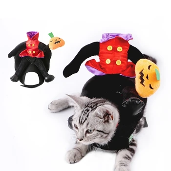 Костюм для Хэллоуина маленьких собак, костюмы для кошек и тыкв, одежда для вечеринок, одежда для фотосъемки кошек, Праздничный костюм для средних собак