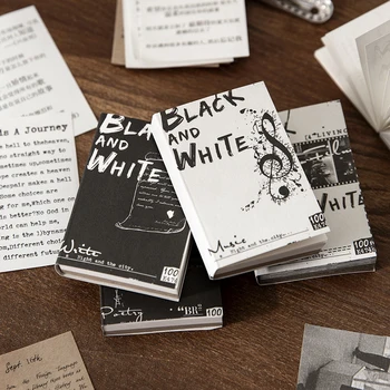 блокноты на 100 листов, белые и черные заметки для скрапбукинга, материал для ведения журнала, бумага для декора, фоновая бумага
