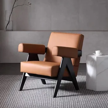Диван Вули Ваби-саби, японская гостиная, кожаный диван для отдыха, кресло для переговоров в стиле минимализма из массива дерева, Ретро-диван, Новинка