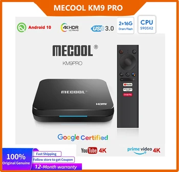 MECOOL KM9 PRO TV Box 2G 16G Android tv Сертифицированный Google ATV Android 10,0 Amlogic S905X2 4K HDR медиаплеер USB3.0 xiaomi TVBox