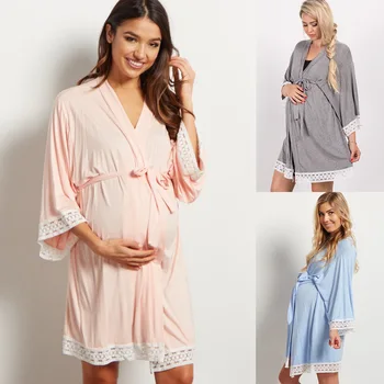 Кардиган на шнуровке, пижама для кормления, кружевная пижама для беременных, пижама для домашнего ухода за беременными, пижама