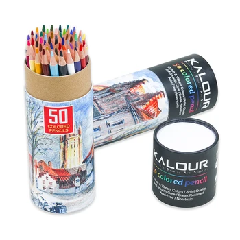 Kalour 50 Цветов, Набор цветных карандашей с мягкой сердцевиной, Масляные карандаши для рисования, для взрослых, начинающих, школьные принадлежности для студентов