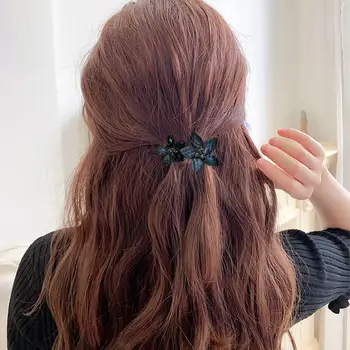 Сверкающий аксессуар для волос, женская шпилька, винтажная геометрическая заколка для волос в форме листа и цветка с блестящим декором, противоскользящие волосы для женщин