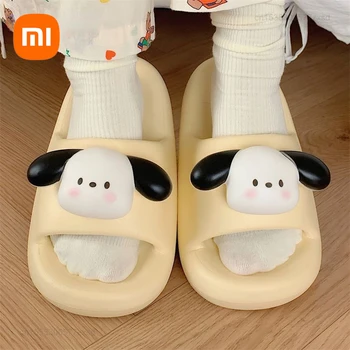 Xiaomi, новые милые тапочки Eva с собачкой, женские летние домашние тапочки на толстой подошве для семейных пар, домашняя обувь для ванной, нескользящие шлепанцы
