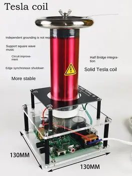 Новейшая катушка Tesla, встроенная в настольный компьютер твердотельная музыкальная катушка Tesla, искусственная молния 110 ~ 220 В