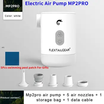Электрический воздушный насос Max 2Pro Портативный мини-воздушный насос для кемпинга, Оборудование для плавания, Электрический надувной насос, USB-зарядка, Подсветка для улицы