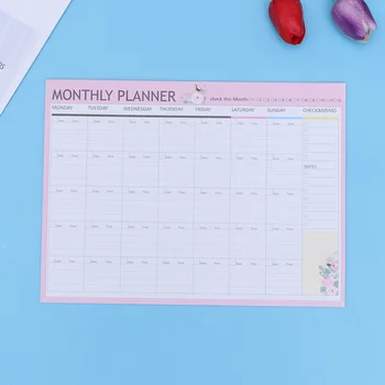 20 Листов Ежемесячный планировщик, календарь, органайзер для расписания, повестка дня, органайзер для расписания, блокнот (розово-зеленый смешанный)