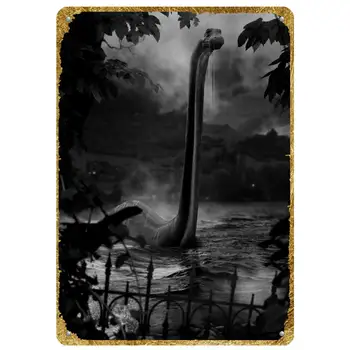 Металлическая жестяная вывеска Scottish Loch Ness Monster Pub Ретро-плакат, антикоррозийный и износостойкий Домашний ресторан, настенный декор, вывески