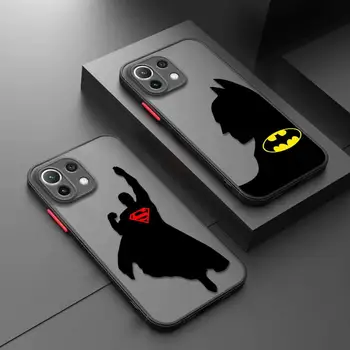 Матовый чехол для Xiaomi Poco X3 NFC X3Pro M5 M3 F1 F3 Чехол для Mi 11 12 13 11X 12X Pro 12T 11T 10T Pro B-Логотип Batman S-Супермена
