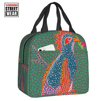 2023 Новые сумки для ланча с изоляцией Yayoi Kusama для женщин, Эстетичный Переносной термоохладитель Bird, Ланч-бокс для еды для школьников