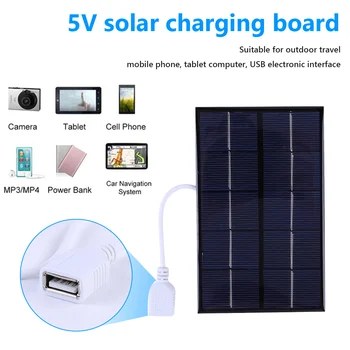 USB Солнечная Панель Портативный 5W 5V Cells Power Bank Аккумулятор Солнечное Зарядное Устройство для Наружного Похода Кемпинг Телефон Быстрая Зарядка Солнечной Панели