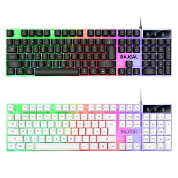 Клавиатура с подсветкой, семицветная подсветка, игровая клавиатура, кабель 1,5 м, механическая клавиатура для компьютера, ноутбук для ПК-геймера