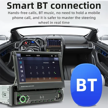 7-дюймовый Мультимедийный плеер, совместимый с Bluetooth, Carplay Android Auto, Автомобильный MP5-плеер AUX / USB / SD, FW / AM, Радио, Обучение рулевому колесу