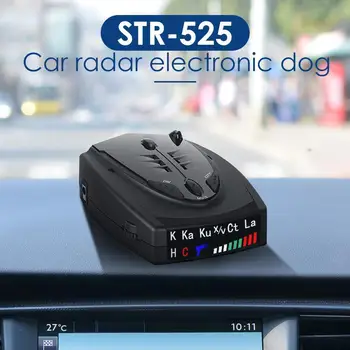 Автомобильный антирадарный детектор STR-525, английский, русский, тайский, голосовое оповещение о скорости, X K Диапазон