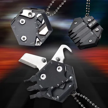 Брелок-отвертка Многофункциональный шестигранный монетный инструмент для улицы EDC Шестигранный складной нож для монет Pocket Fold Mini Gear Pee