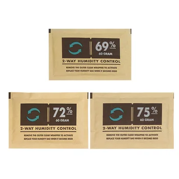 1 шт Увлажняющая упаковка для сигар Упаковка для контроля влажности 60 грамм В упаковке 69% 72% 75% Влажность Запечатанная упаковка для постоянной влажности