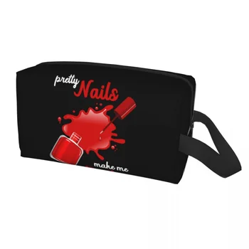 Pretty Nails Make Me Smile Сумка для туалетных принадлежностей для женщин, лак для ногтей, Косметический органайзер для макияжа, набор для хранения женской косметики Dopp Kit Box