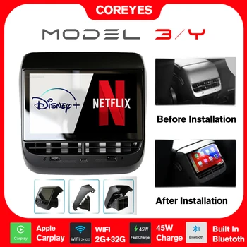 Coreyes 7,0-Дюймовая Стерео Панель Переменного Тока Android12 Для Tesla Model 3 Model Y Air Multimedia IPS Дисплей Развлекательной Системы На Заднем Сиденье