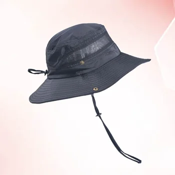 Шляпа Мужская Летняя Рыбацкая Для Полевых Занятий, Солнцезащитные Шляпы С Широкими Полями, Регулируемый Шнур