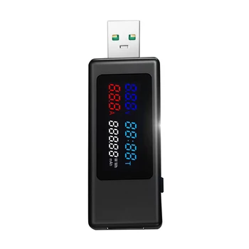 KWS-V30 USB Power Meter Тестер 6в1 Текущее Напряжение Синхронизация Мощности Тестер Количества Электроэнергии с Памятью Отключения питания