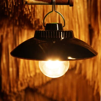 Винтажный светодиодный рабочий светильник Type-C Перезаряжаемая лампа-люстра Лампа Ночного рынка Мобильный Открытый Кемпинг Аварийная лампа при отключении электроэнергии