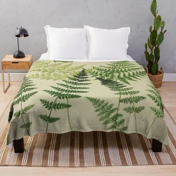 Плед с ботаническими папоротниками, одеяла для кровати, плед для дивана, односпальное одеяло