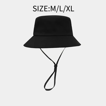 Летние широкополые шляпы Upf30 унисекс с завязками, летняя повседневная мужская рыбацкая шляпа, панама, женская солнцезащитная кепка размера оверсайз Xl 60-62 см