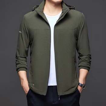 Мужская куртка размера XL-8XL плюс, повседневная куртка, осенняя новая модная уличная однотонная съемная шляпа, пальто для мужчин
