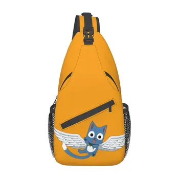Нагрудная сумка Hapi Tail, сумка через плечо, аниме-сумка для мужчин и женщин, дорожный рюкзак, школьный рюкзак, уличный полиэстер, повседневный, один размер