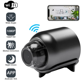 Мини-камера Wifi 1080P HD Видеонаблюдение IP-камера ночного видения Обнаружение движения Микрокамера дистанционного мониторинга видеокамера