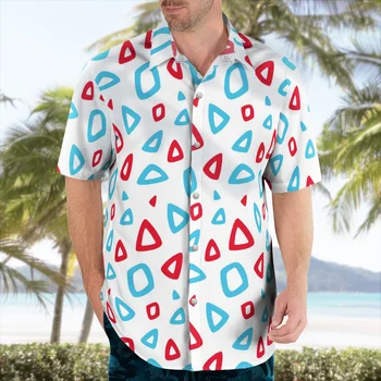 Мужская гавайская рубашка с короткими рукавами в стиле аниме с 3D принтом; новинка лета 2022