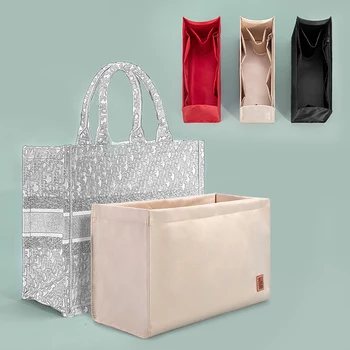 Для книжной сумки-тоут из атласной ткани, органайзер для сумочки для макияжа, внутренний кошелек для путешествий, косметичка