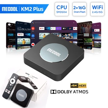 MECOOL Android TV Box KM2 Plus 4K Amlogic S905X4 2G DDR4 Ethernet WiFi Многопоточный HDR 0 TVBOX Домашний медиаплеер Телеприставка