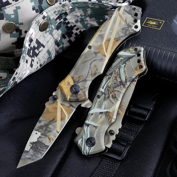 440c Военно-Тактический Складной Нож Карманный для выживания на открытом воздухе Охота Кемпинг Быстроразъемные Стальные Ножи с нержавеющим лезвием Ножи