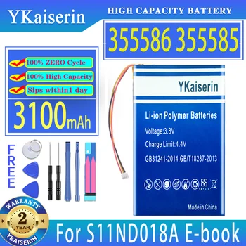 YKaiserin 3100mAh Сменный Аккумулятор Для электронной книги S11ND018A (ONYX BBA10) 355585 305585 power bank psp DVR Цифровые Батареи