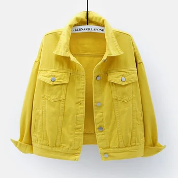 Весенне-осенний цвет, Короткий стиль, Корейская версия, Свободная джинсовая куртка с длинными рукавами, женская мода, Темперамент, Удобное пальто