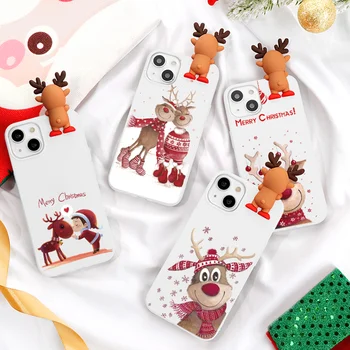 Милая 3D Кукла Рождественский Олень TPU Чехол Для Xiaomi Redmi Note 9 8 7 Pro Max 8T 9C NFC 9S Mi 11 Note 10 Lite NE 9A Мультяшный Чехол