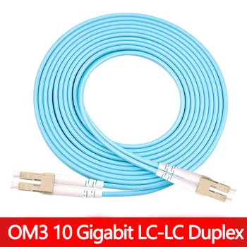 10 Гигабитный OM3 LC UPC-LC UPC Многомодовый дуплексный оптоволоконный соединительный кабель, LC Волоконно-оптический соединительный шнур, Оптоволоконный кабель