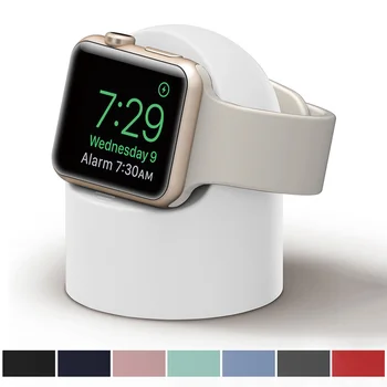 Силиконовая подставка для зарядного устройства для Apple Watch серии 7/6/ SE/5/4/3/2/1 Настольный держатель для аксессуаров iWatch (45/44/42/41/40/38 мм)