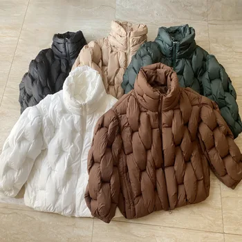 Свободное Дизайнерское зимнее пальто, женский пуховик, модные парные пальто Оверсайз, парки в клетку, утепленная теплая Шикарная верхняя одежда