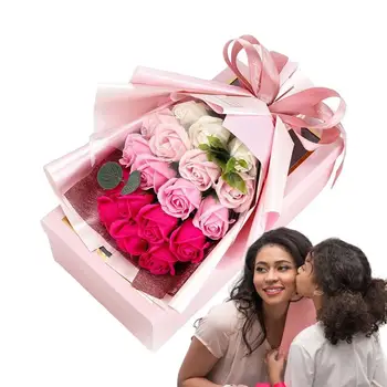 Букет мыльных роз, ароматизированный мыльный цветок для женщин, искусственные мыльные розы со слабым ароматом для вечеринки в честь Дня матери и Святого Валентина