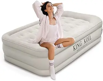 Надувной матрас со встроенным - Двухместная надувная кровать повышенной комфортности для гостей с Удобной верхней надувной кроватью со сроком гарантии 1 год