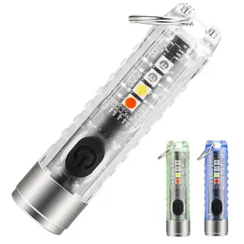 Полезный брелок-фонарик С подсветкой высокой яркости, легкий USB-инструмент для зарядки мини-брелка-фонарика