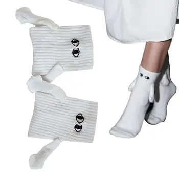 Забавные Креативные Носки с магнитными держащимися за руки Мультяшными милыми хлопковыми Дышащими удобными носками для женщин И мужчин