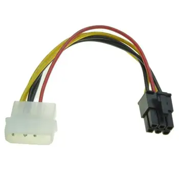 Кабель-адаптер с 4 контактами Molex на 6 контактов PCI-Express PCIE, видеокарта, Преобразователь питания, кабель-адаптер, плата, кабель-конвертер