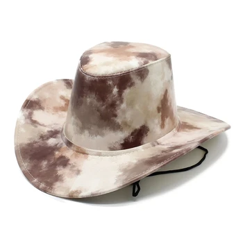 Фетровая ковбойская шляпа в стиле ретро с резинкой, западная шляпа для защиты от солнца